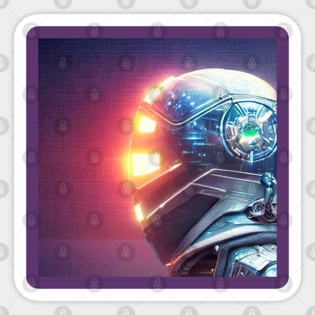 Futuristic helmet Sticker by Alekxemko